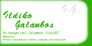 ildiko galambos business card